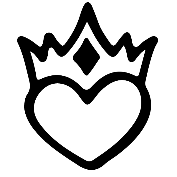 Adesivo Cuore Coroncina