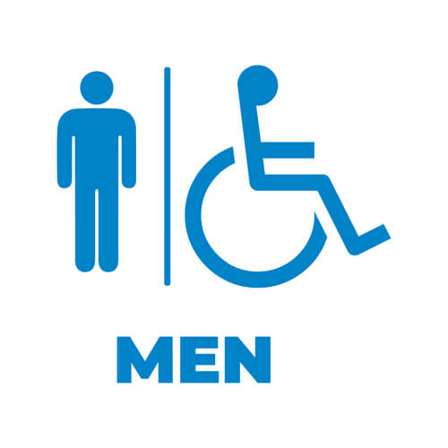 Adesivo Toilet Men e Accessibile