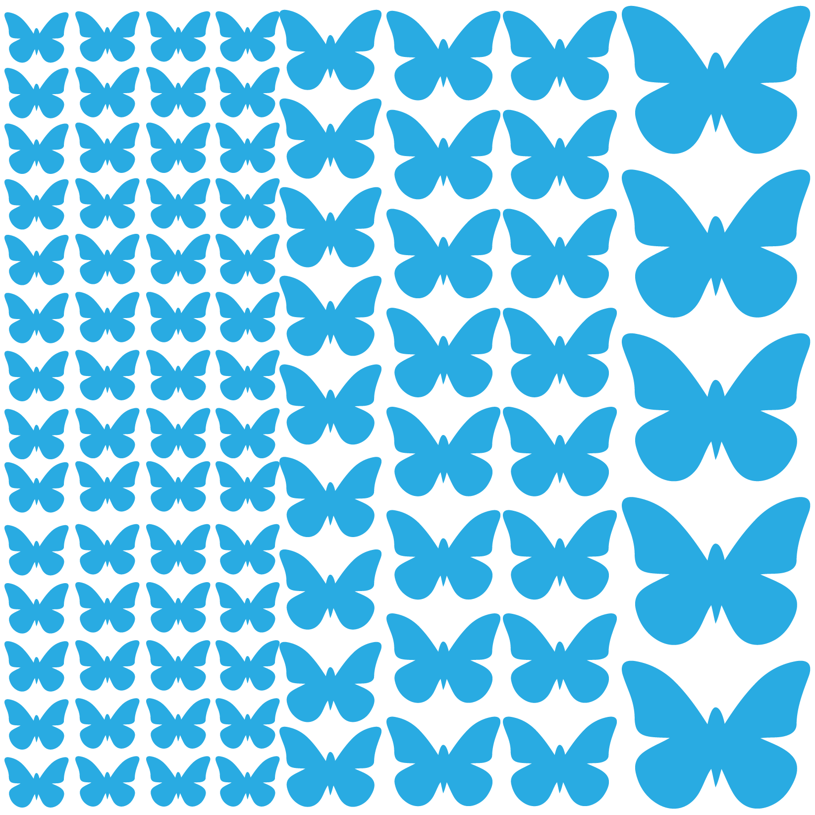 Adesivi Farfalle tre Fomati